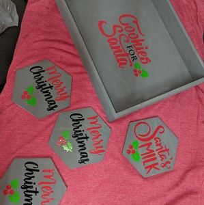 Santa cookie and milk tray